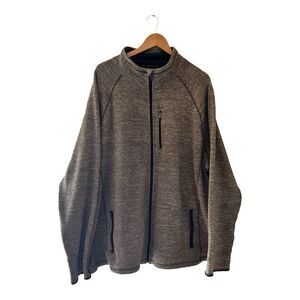 SWISS TECH Mens Fleece Zip Up Sweater Size 3XL Cozycore Neutral Cabincore